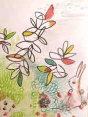 Jardin d'été : dessin au crayons à papier