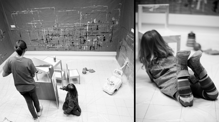 Julienne Rose, reportage photo pour les 1 an de Kid & Sens, préparation de la salle