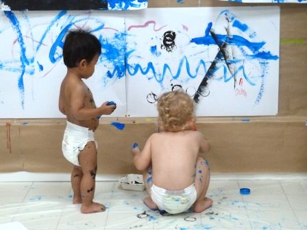 Atelier de peinture mamans-bébés à Aix-en-Provence