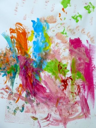 Atelier de peinture avec les enfants sur Aix-en-Provence : Fond à la gouache