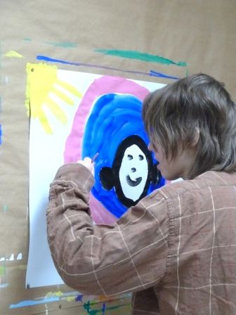 Tableau d'Isis, jeune autiste participant aux ateliers de peinture chez Kid & Sens à Aix-en-Provence