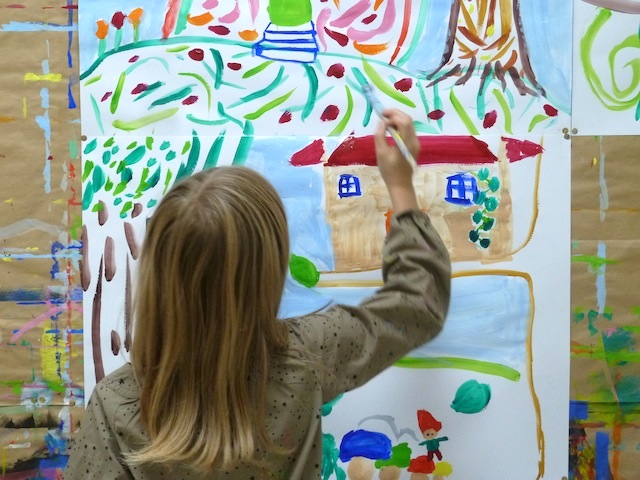 Cours de peinture pour les enfants chez KID & Sens à Aix-en-Provence : expression libre dès 3 ans, peinture à la gouache