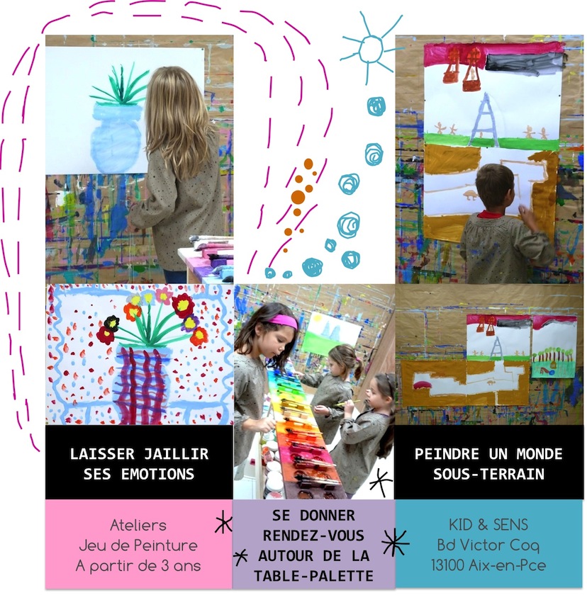 Les ateliers et cours de peinture pour les enfants à partir de 3 ans : c'est chez Kid&Sens à Aix-en-Provence
