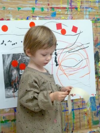 Atelier de peinture parent - enfant à Aix en Provence : thème du Petit Chaperon Rouge